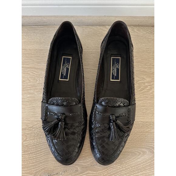 Bragano Cole HAAN Woven Tassel Loafers Leather Handcrafted Italy